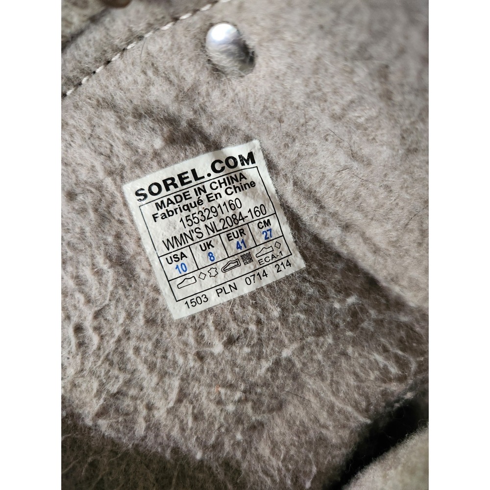 Sorel Joan Of Arctic Leather Boots Women SZ 10 Waterproof Thick Knit Snow Winter - Picture 4 of 16